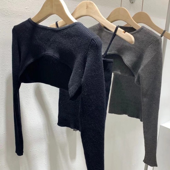 Grey sweater tank set - Picture 2 of 2